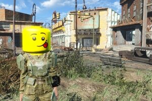 Моддер добавил в Fallout 4 голову LEGO-человечка